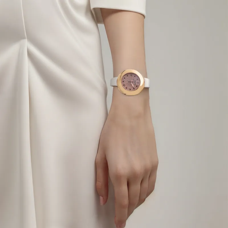Folli Follie Wrist Watch Automatic Mechanical Movement Leather Strap 40mm Multicolor Watch Dial Women's Watch-1