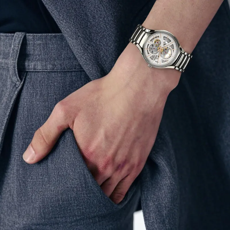 RADO Realme Collection Mechanical Movement Unisex Watch 40mm Cut Out Dial Ceramic Watch Case Ceramic Strap-2