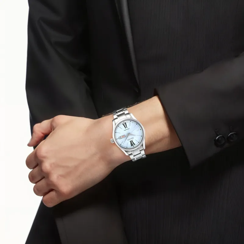 SEIKO Presage Series Automatic Mechanical Movement Stainless Steel Strap Watch 40mm Men's Watches Blue Dial-3