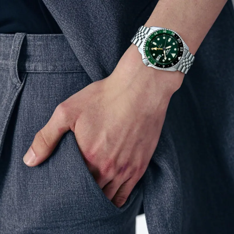 SEIKO SKX Collection Automatic/Manual Mechanical Movement Stainless Steel Strap Watch Men's Watches Green Dial-1