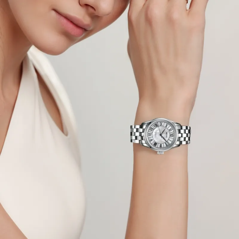 MIDO Brunner Series Automatic Mechanical Movement Women's Watch Watch 32mm White Dial-3