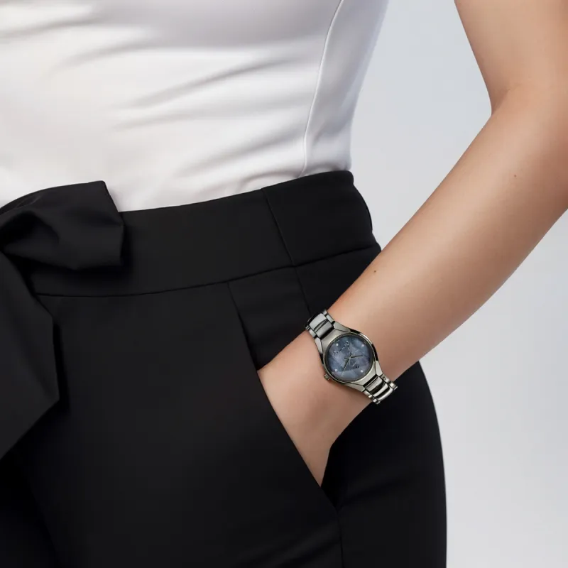 RADO Realme Collection Automatic Mechanical Movement Women's Watch Watch 30mm Blue Dial Ceramic Watch Case-3