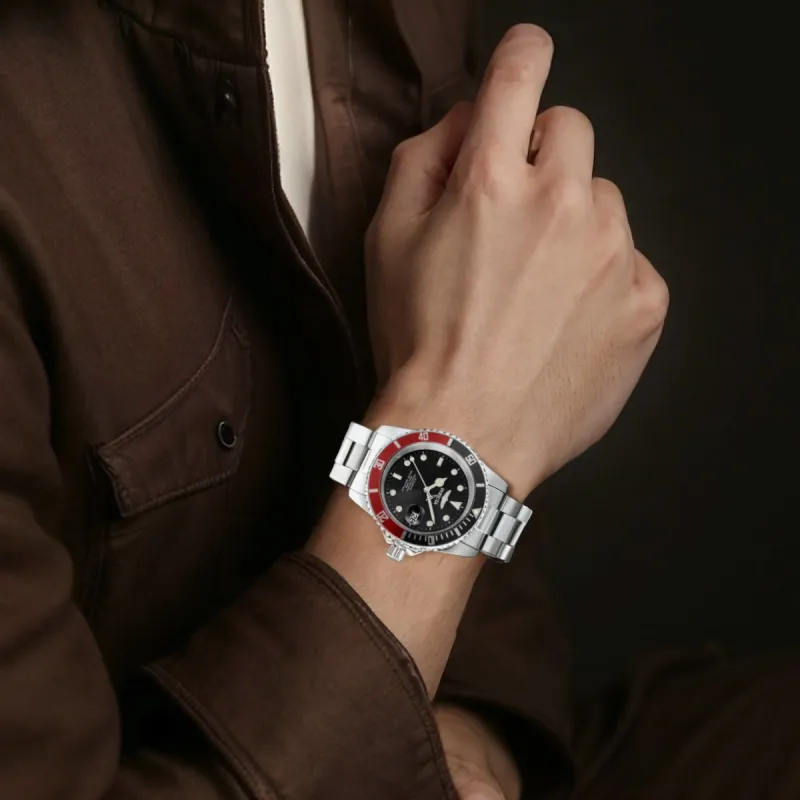 INVICTA Wrist Watch Automatic Mechanical Movement Stainless Steel Strap 43mm Black Dial Men's Watches-5