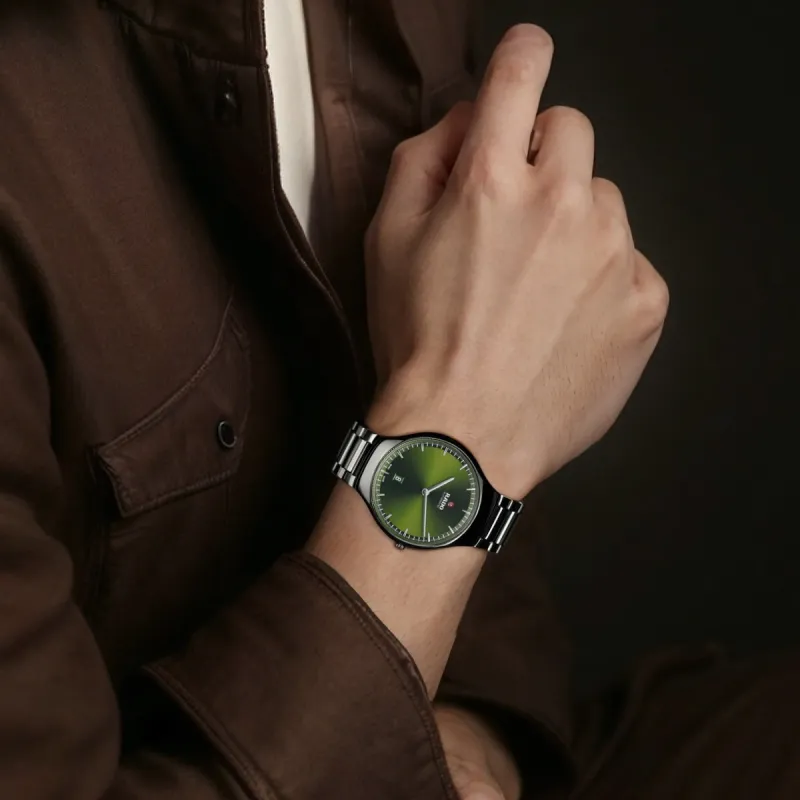 RADO Automatic Mechanical Movement Men's Watches Watch 40mm Green Dial Ceramic Watch Case Ceramic Strap-1
