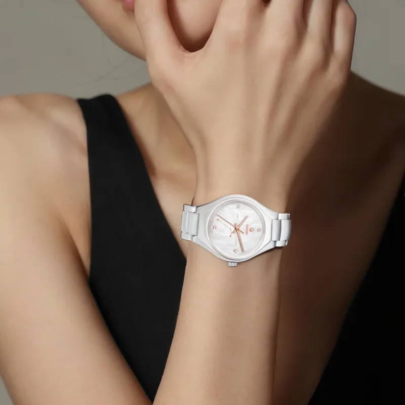 RADO Realme Collection Automatic Mechanical Movement Women's Watch 37.4mm White Dial Titanium Strap-8