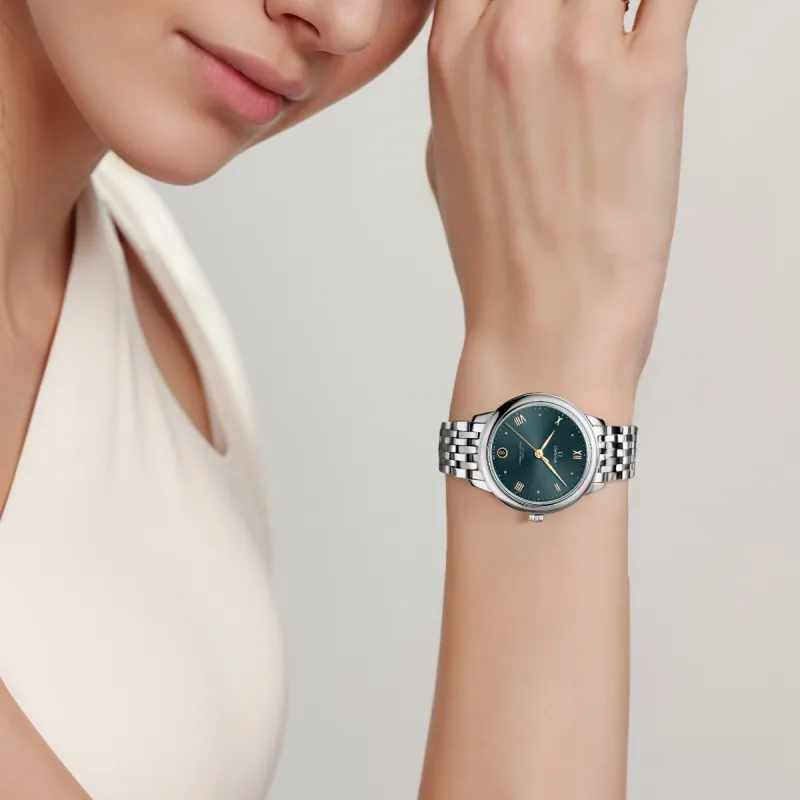 OMEGA Elegant Saucer Series Automatic Mechanical Movement Women's Watch Watch Green Dial-5