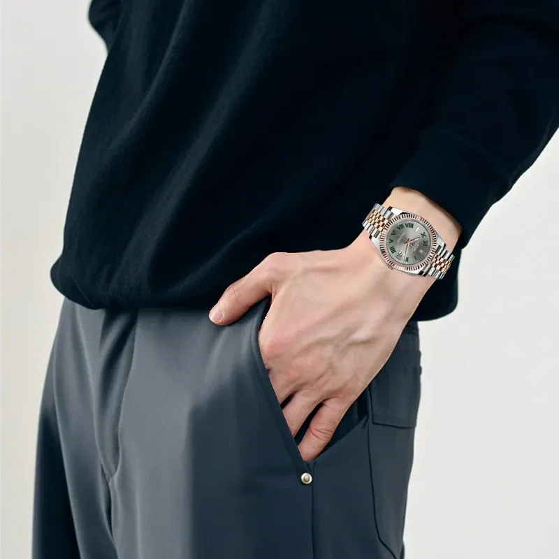 ROLEX Log Series Automatic Mechanical Movement Men's Watches Watch Gray Dial Oystersteel Case Oystersteel Strap-3