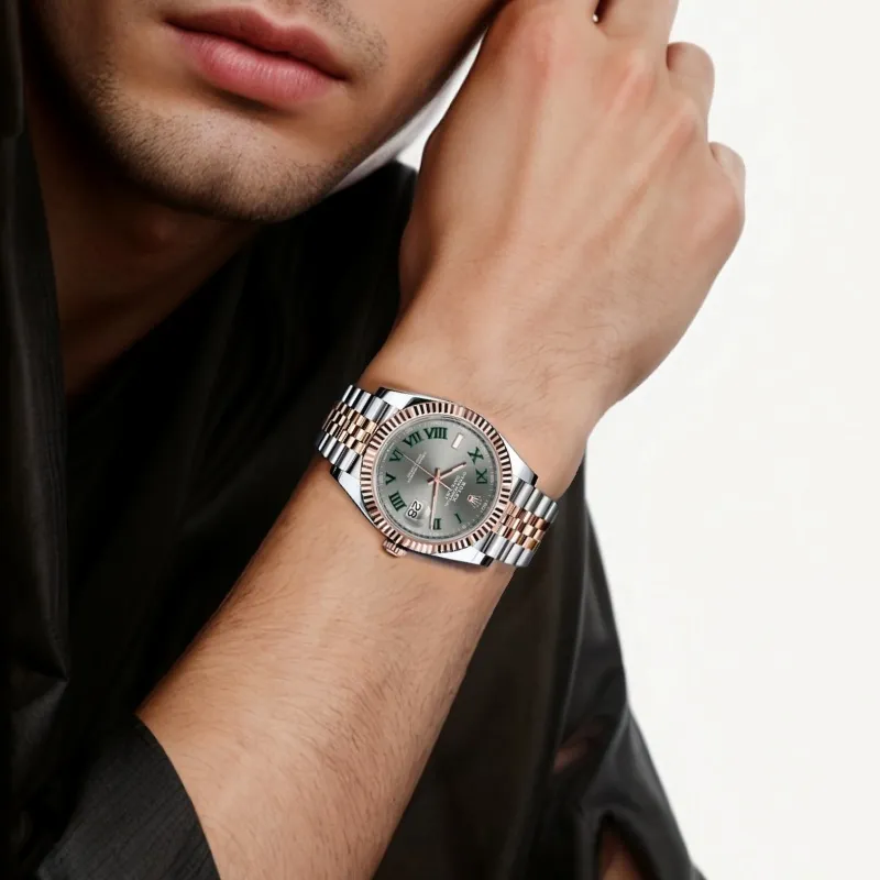ROLEX Log Series Automatic Mechanical Movement Men's Watches Watch Gray Dial Oystersteel Case Oystersteel Strap-2