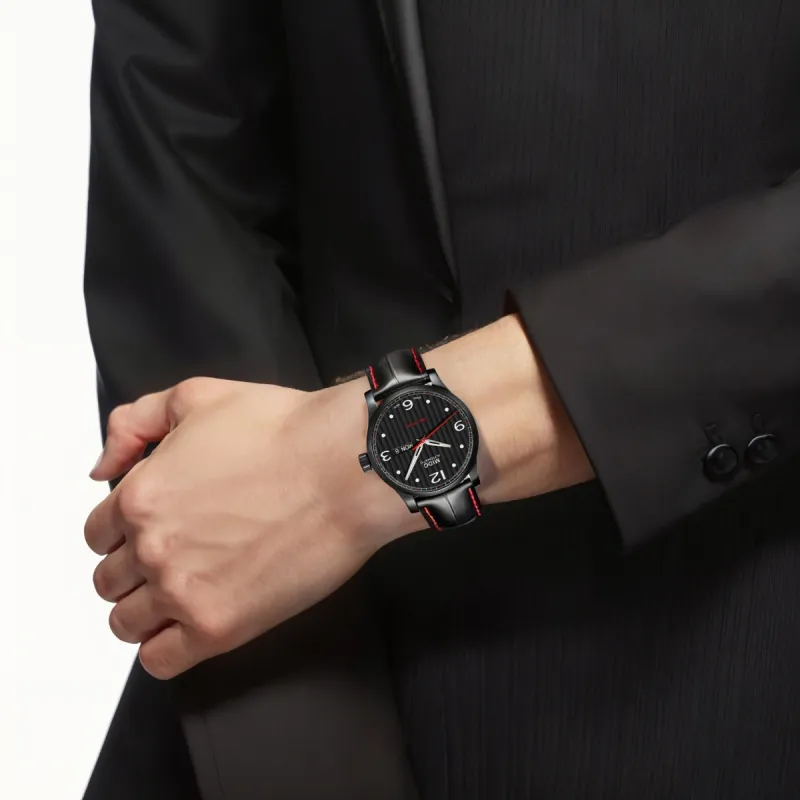 MIDO Helm Collection Automatic Mechanical Movement Men's Watches Watch 42mm Black Dial Leather Watch Bands-3