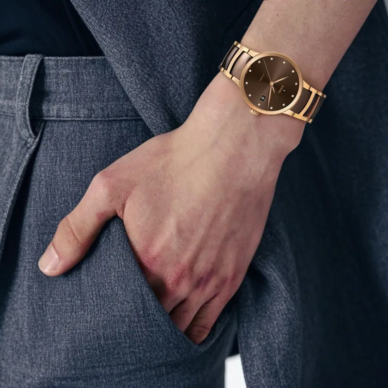 RADO Crystal Collection Automatic Mechanical Movement Men's Watches Watch 38mm Brown Watch Dial-2