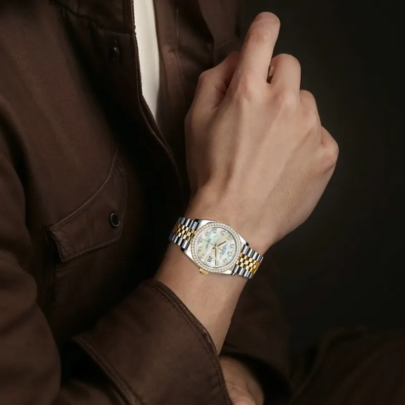 ROLEX Log Series Automatic Mechanical Movement Unisex Watch 36mm Mother of Pearl Color Watch Dial-2