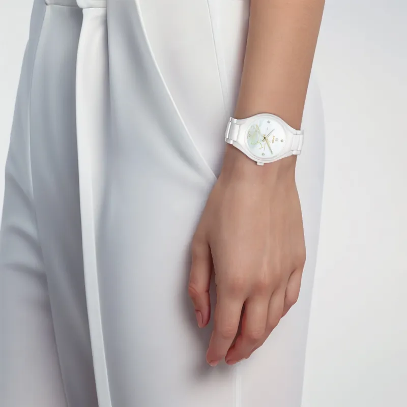 RADO Realme Collection Automatic Mechanical Movement Women's Watch Watch 30*37.4mm White Dial Ceramic Watch Case-3