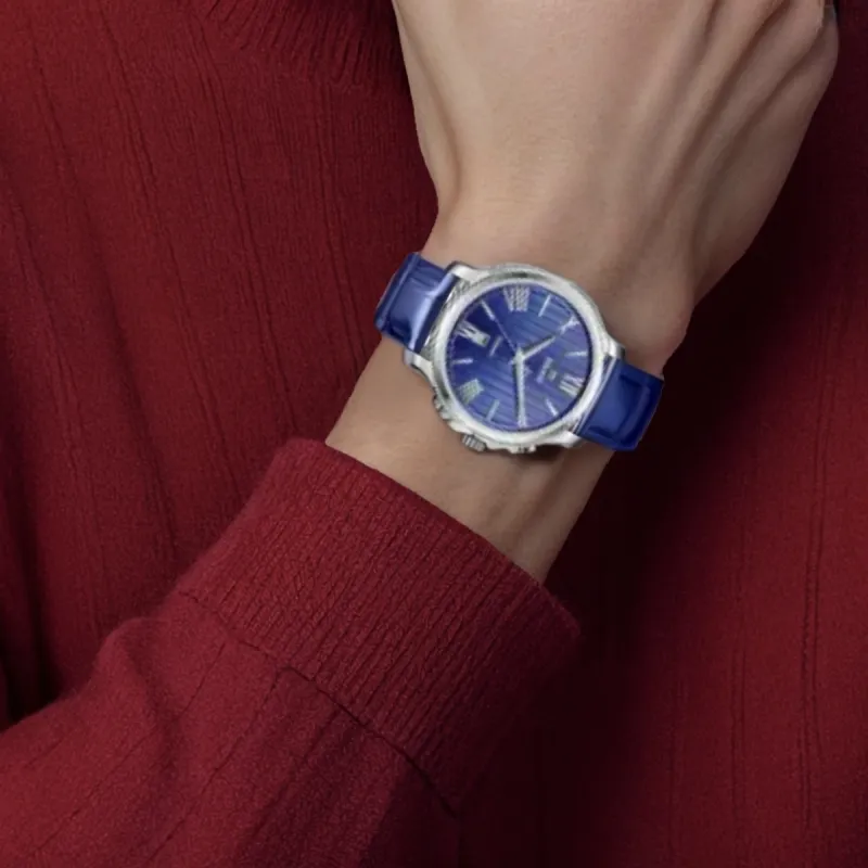 EBOHR Premium Collection Automatic Mechanical Movement Genuine Leather Strap Watch Men's Watches Blue Dial-3