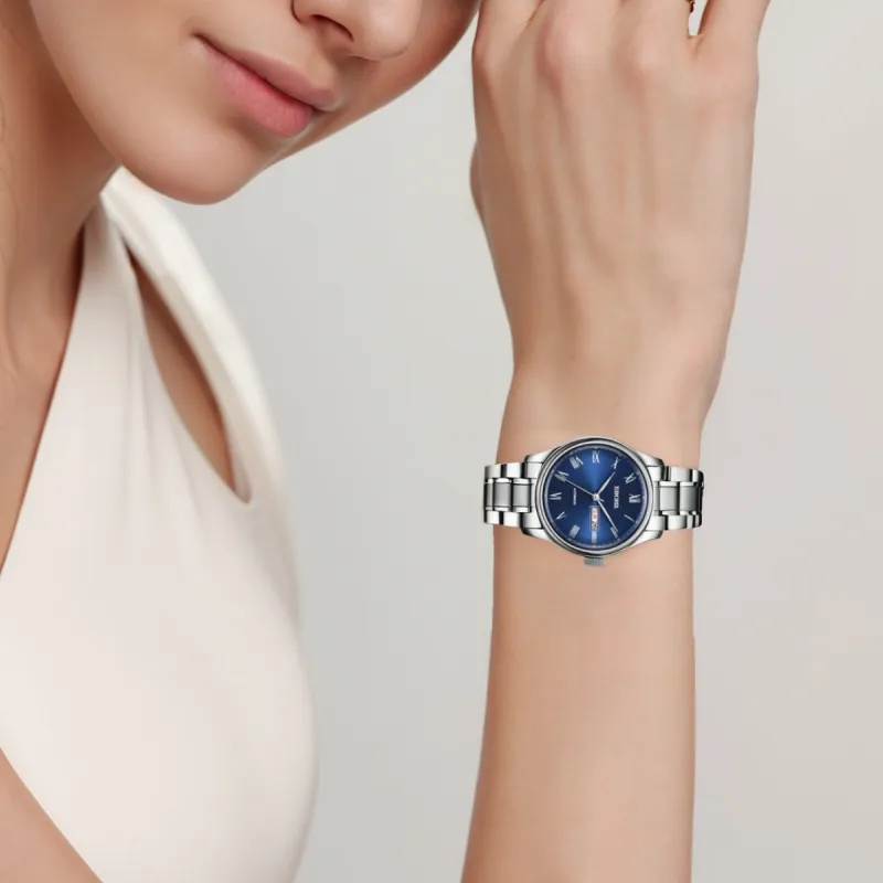EBOHR Master Collection Mechanical Movement Watch Women's Watch Blue Dial-4