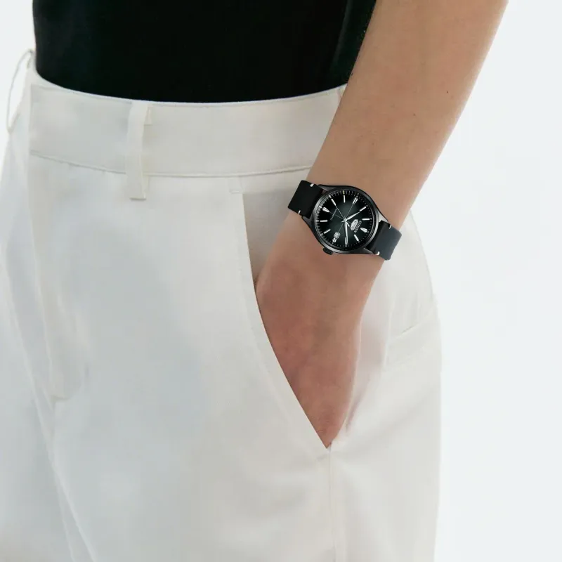 CITIZEN Mechanical Movement Cowhide Strap Watch Men's Watch Black Dial-3