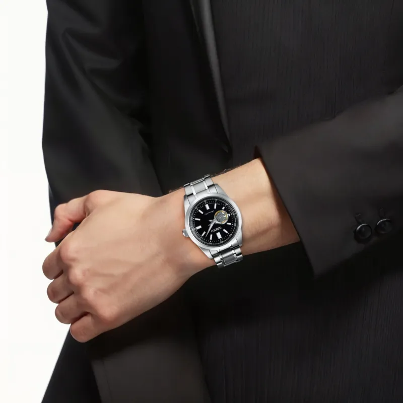 SEIKO Mechanical Movement Stainless Steel Strap Watch Men's Watches Black Dial-2