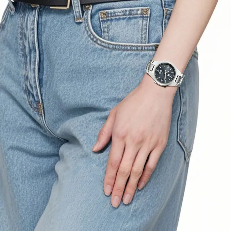 SEIKO Automatic Mechanical Movement Stainless Steel Strap Watch Unisex Gray Dial-5