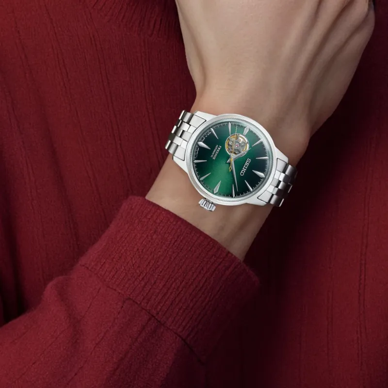 SEIKO Presage Series Mechanical Movement Stainless Steel Strap Watch 40.5mm Unisex Green Dial-1