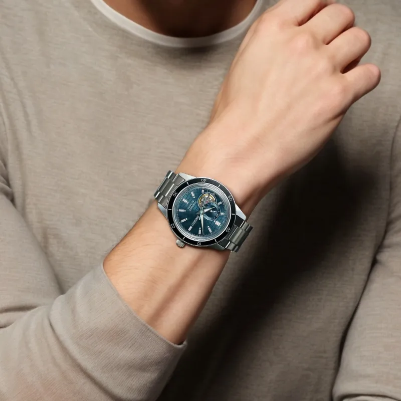 SEIKO Presage Series Mechanical Movement Stainless Steel Strap Watch Men's Watches Blue Dial-4