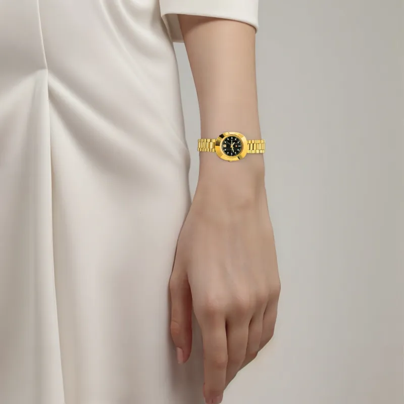 RADO Inaugural Series Automatic Mechanical Movement Women's Watch 27.3mm Black Dial Stainless Steel PVD Coating Strap-2