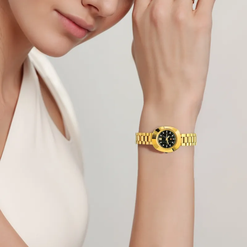 RADO Inaugural Series Automatic Mechanical Movement Women's Watch 27.3mm Black Dial Stainless Steel PVD Coating Strap-4