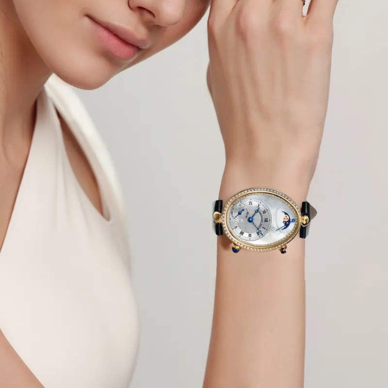 BREGUET REINE DE NAPLES Automatic Mechanical Movement Women's Watch 36.5mm 28.48mm Silver Dial-1