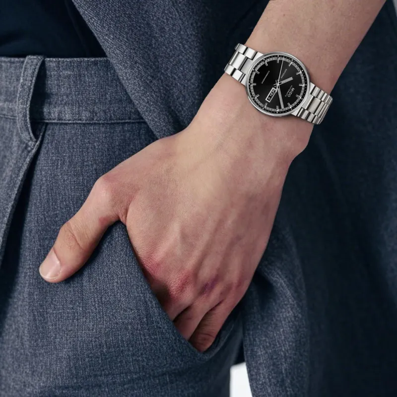 MIDO Commander Collection Automatic Mechanical Movement Men's Watches Watch 40mm Black Dial Stainless Steel Watch Case-6