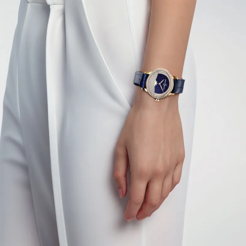 GP Automatic Mechanical Movement Women's Watch 35.4*30.4mm Blue Dial 18K Rose Gold Watch Case-4