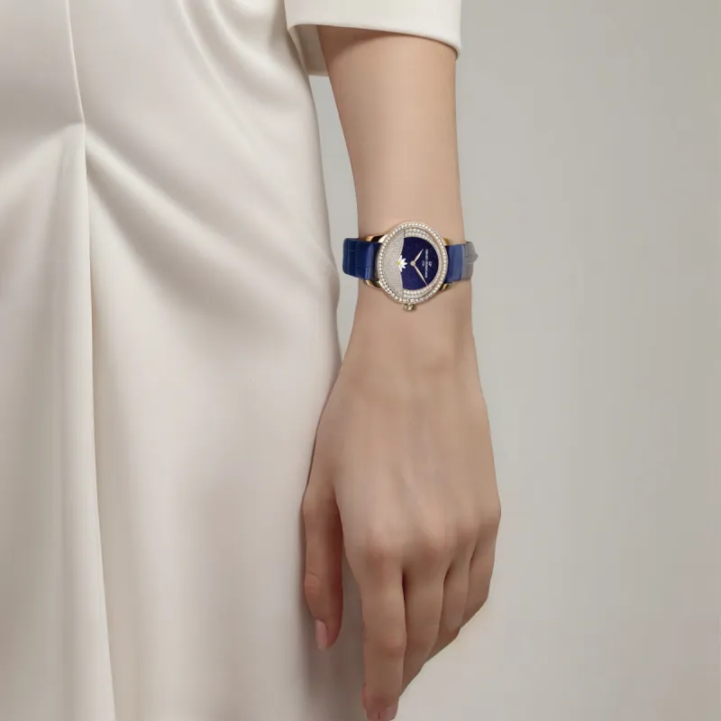 GP Automatic Mechanical Movement Women's Watch 35.4*30.4mm Blue Dial 18K Rose Gold Watch Case-3