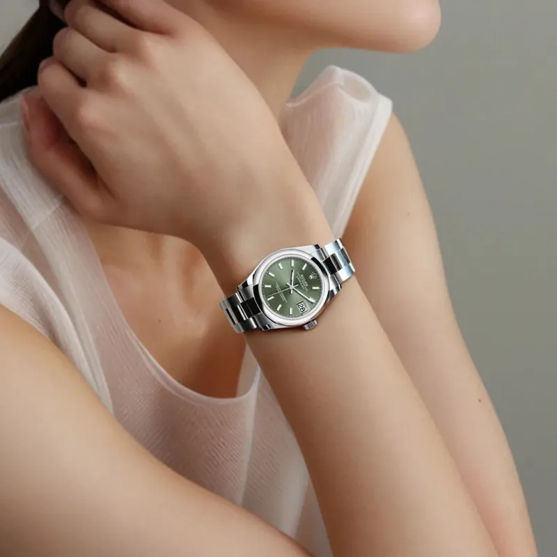 ROLEX Log Series Automatic Mechanical Movement Unisex Watch 31mm Green Dial-5