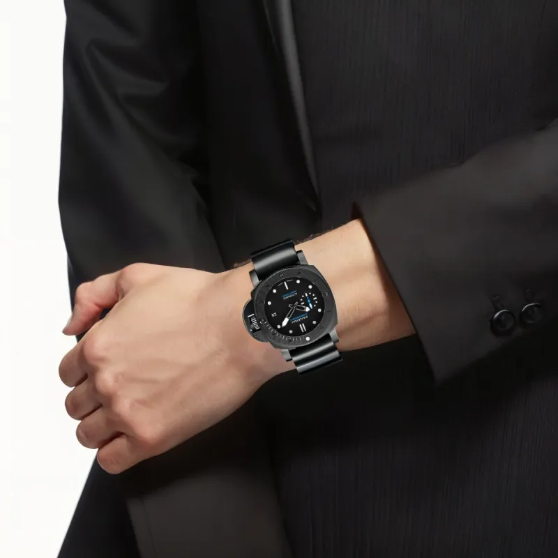 PANERAI SUBMERSIBLE Collection Automatic Mechanical Movement Men's Watch 42mm Black Dial Rubber Strap-3