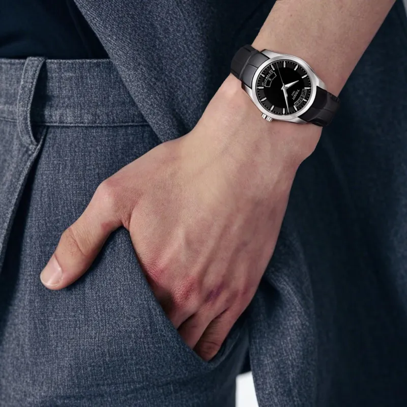 TISSOT Kutu Collection Automatic Mechanical Movement Men's Watches Watch 39mm Black Dial Leather Strap-2