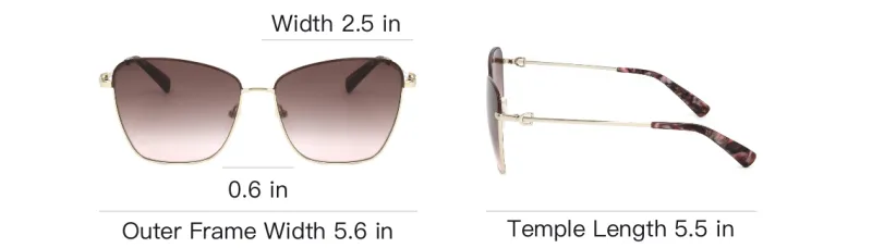 LONGCHAMP Metal Cat Eye Sunglasses Women's Gold-3