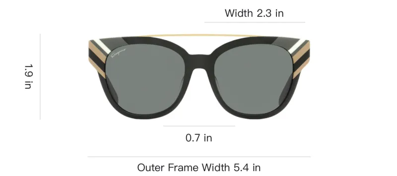 FERRAGAMO Acetate Irregular Shape Sunglasses Women's Gold-2