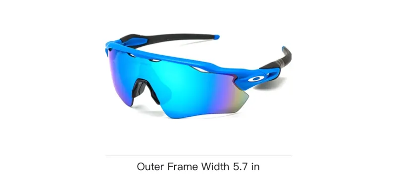 Oakley TR/Memory Plastic Irregular Shape Sunglasses Unisex Black/Blue-1