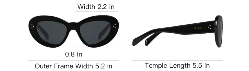 CELINE Acetate Cat Eye Sunglasses Women's Multicolor-3