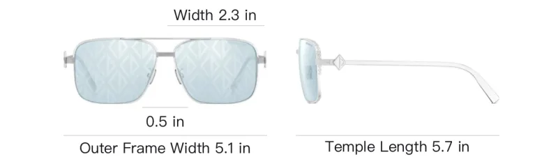DIOR Metal Aviator Sunglasses Men's Silver-3