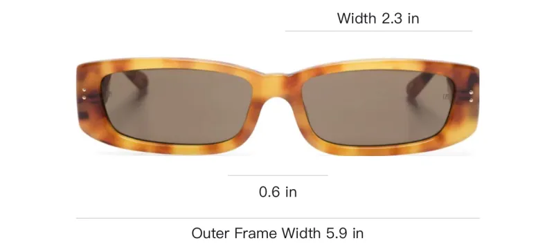 Linda Farrow Talita Rectangle frame Tortoiseshell effect Sunglasses-2