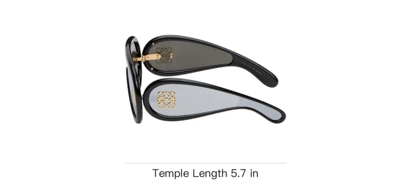LOEWE Irregular Shape Sunglasses Men's Black-3