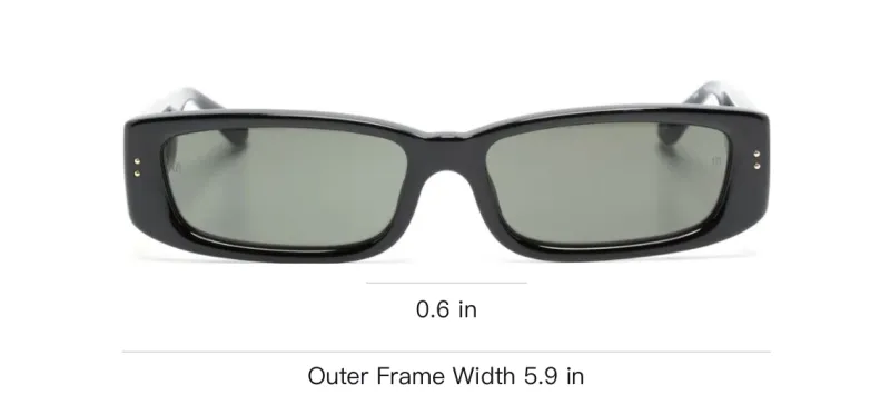 Linda Farrow Talita Rectangular Frame Sunglasses-2