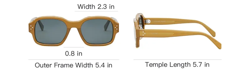 CELINE Square Sunglasses Unisex Brown-3