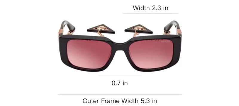 GUESS Stainless Steel Titanium Acetate Rectangular Sunglasses Women's Black-2