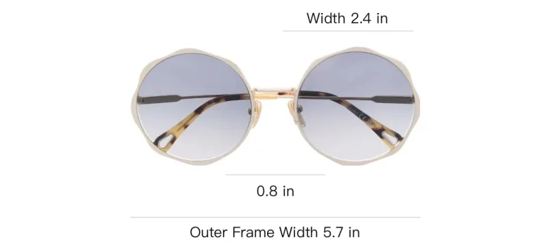 Chloe Metal Acetate Irregular Shape Sunglasses Women's Gold-2