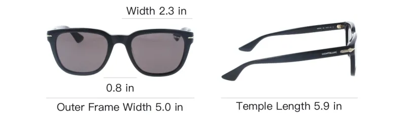 MONTBLANC Acetate Square Sunglasses Men's Black-4
