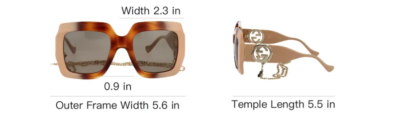 GUCCI Square Two Tone Chane Sunglasses-5