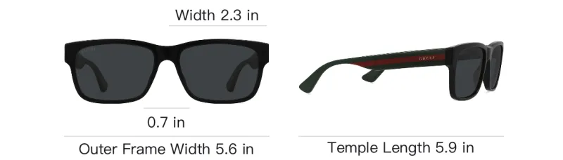 GUCCI Acetate Square Sunglasses Unisex Black-1