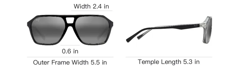 Maui Jim Irregular Shape Sunglasses Men's Black-3