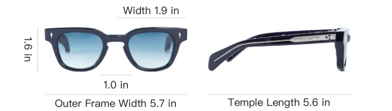 JACQUES MARIE MAGE Cellulose Acetate Rectangular Sunglasses Unisex Black-3