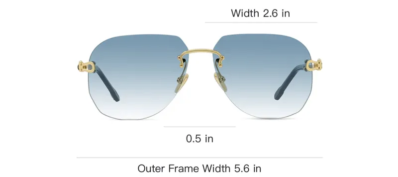 FRED - Irregular Shape Sunglasses Unisex Gold-2