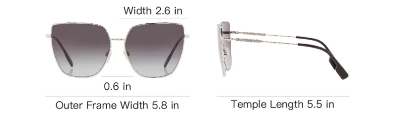Burberry Metal Butterfly Sunglasses Women's Silver-4
